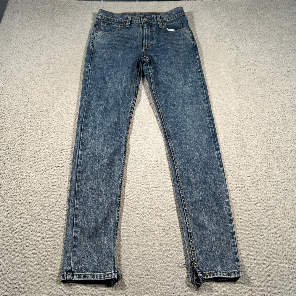 Levis 512 Jeans Mens 28x30 Blue Slim Tapered Distressed Denim Grunge Skater